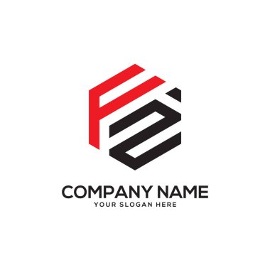 Fz initital logo ilham, altıgen logo vektör, trend logo tasarımları