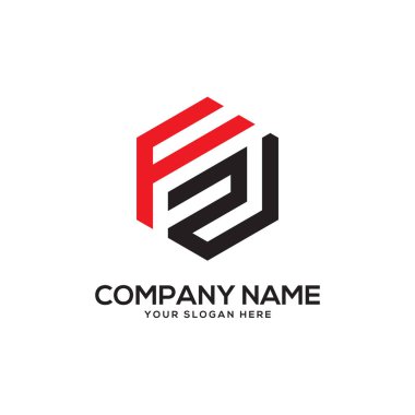 Fz initital logo ilham, altıgen logo vektör, trend logo tasarımları