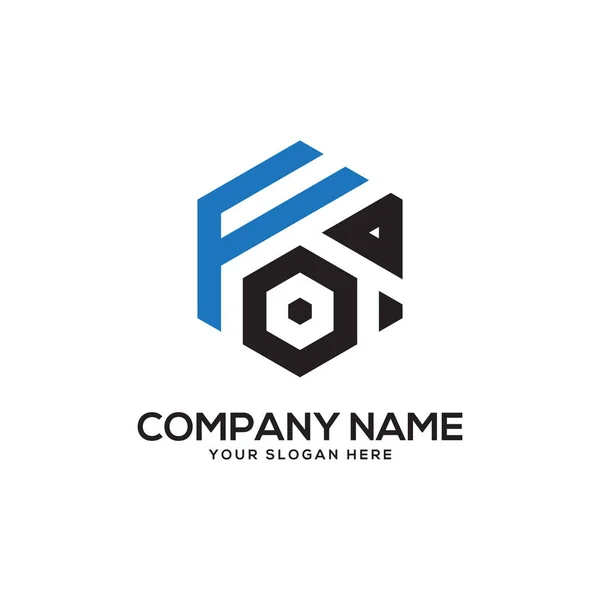 Initial Logo Design Inspirations Hexagonal Logo Vector Letter Logo Designs — Stock Vector