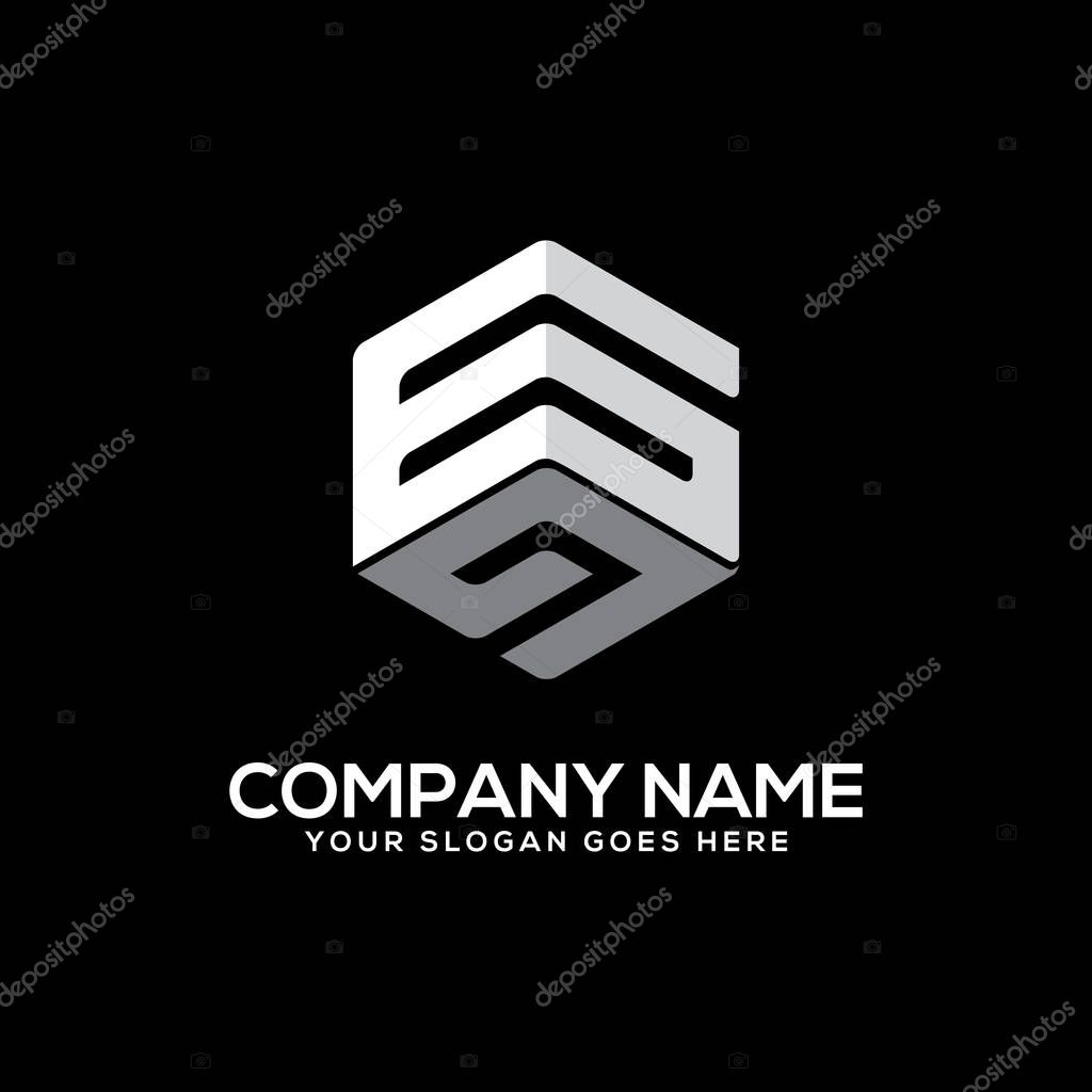 GG initial letter Logo Inspiration, G and G combination logo vector with hexagonal idea