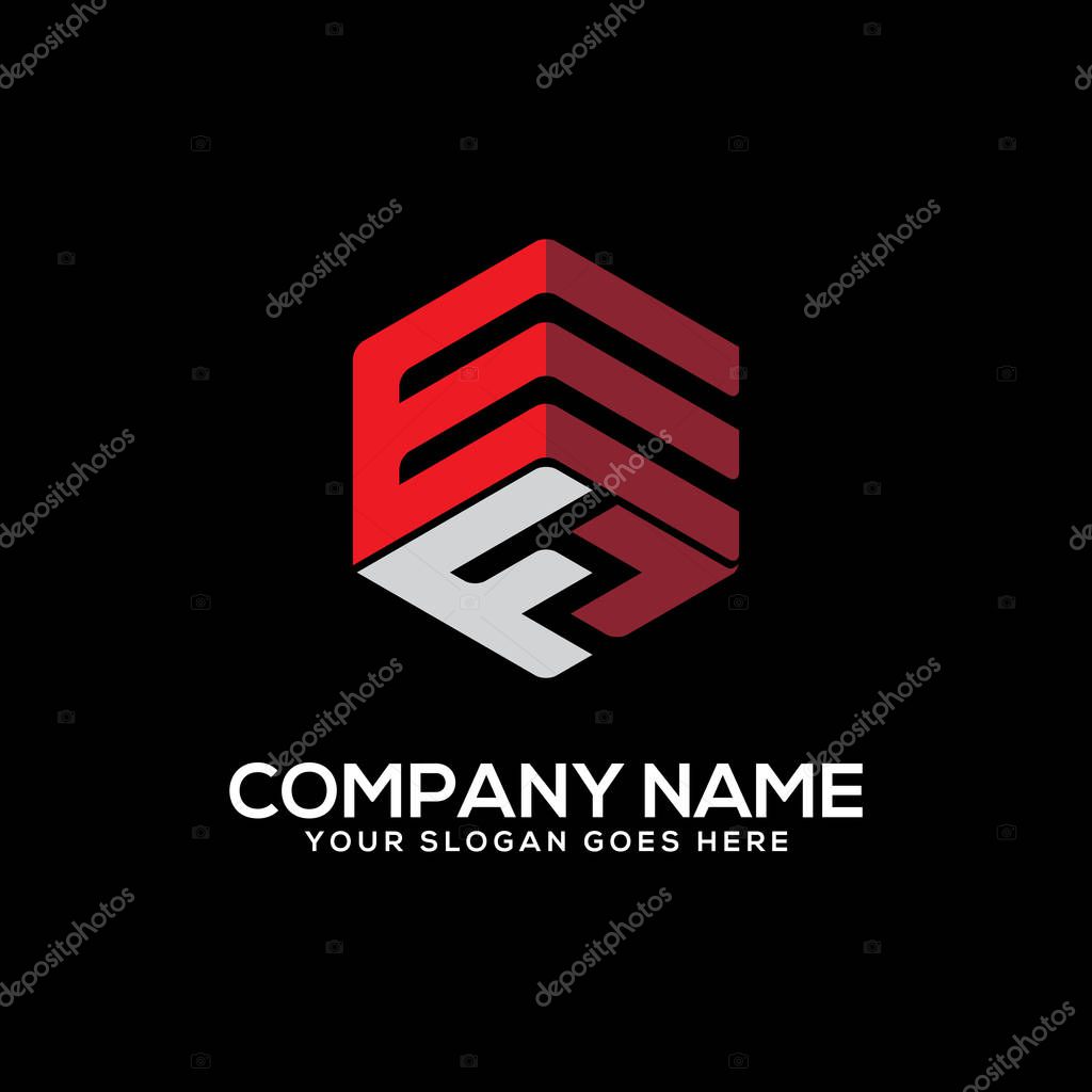 GF initial letter Logo Inspiration, G and F combination logo vector with hexagonal idea