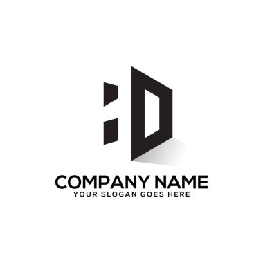 HD ilk logo ilham, negatif alan logo tasarımı, H ve D yaratıcı logo vektör