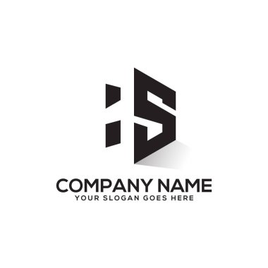 Hs ilk logo ilham, negatif alan logo tasarımı, H ve S yaratıcı logo vektör