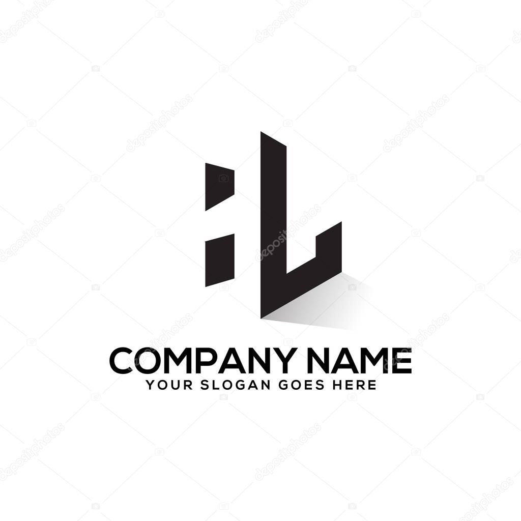 HL initial logo inspiration, negative space logo design, H and L creative logo vector