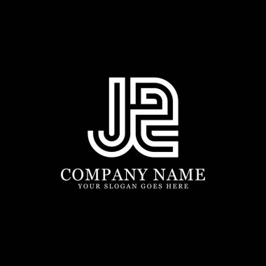 Jz monogram logo ilham, harfler logo şablonu