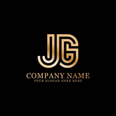 Jg monogram logo ilham, harfler logo şablonu