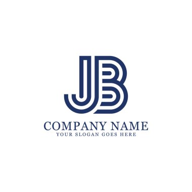 Jb monogram logo ilham, harfler logo şablonu