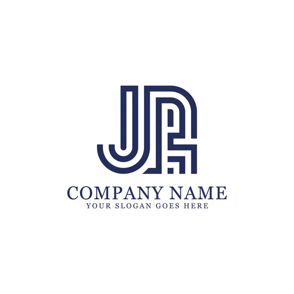 Logo monogram JR inspirasi, templat logo huruf - Stok Vektor