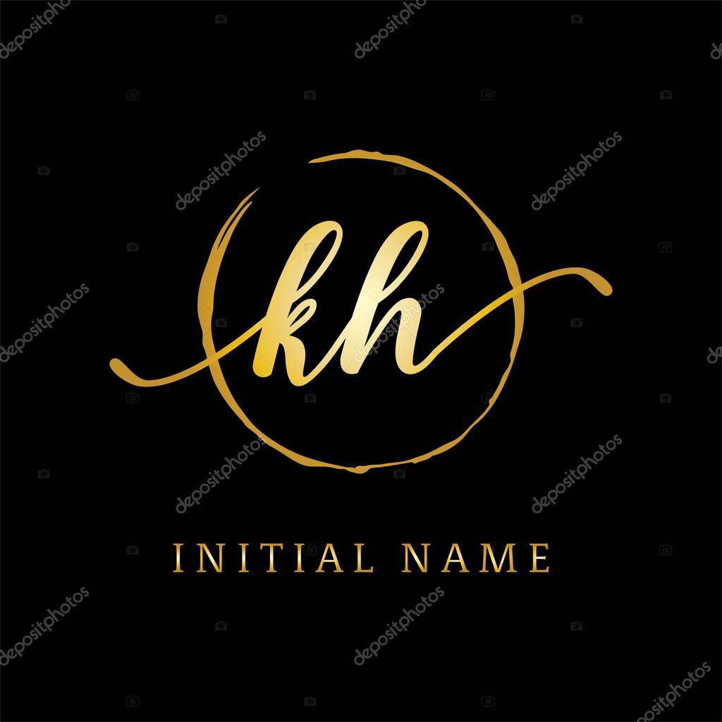 K H beauty logo inspiration, luxury logo design, initial logo name