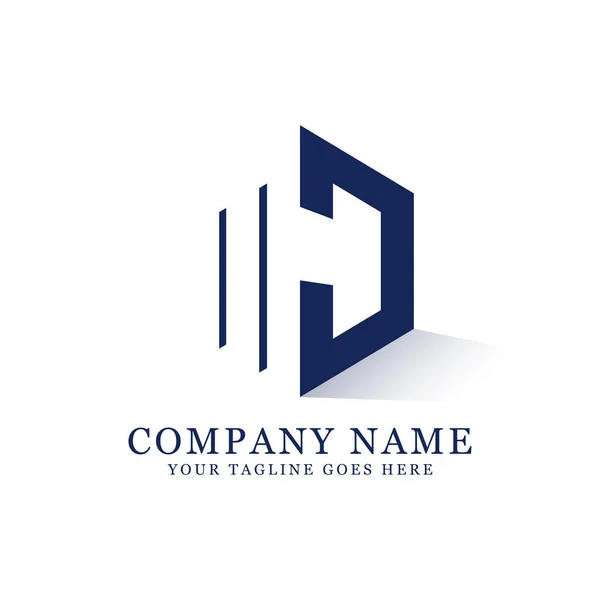 MJ inledande logotyp inspiration, negativa mellanslag brev logo design — Stock vektor