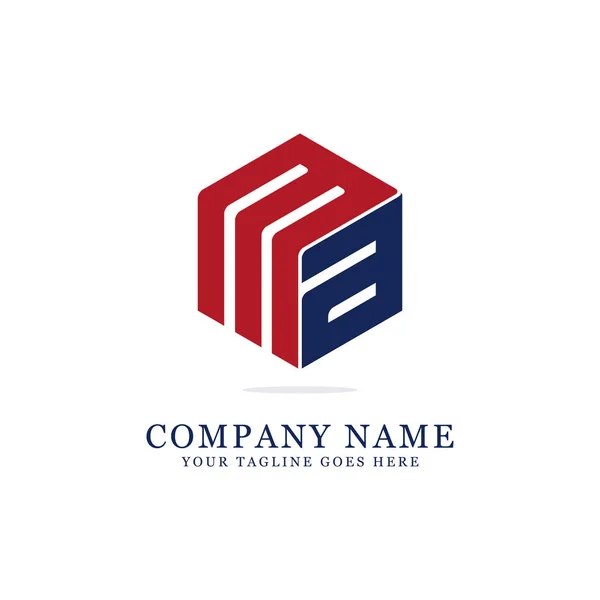 MA logo iniziale disegni, MA logo creativo ispirazione — Vettoriale Stock