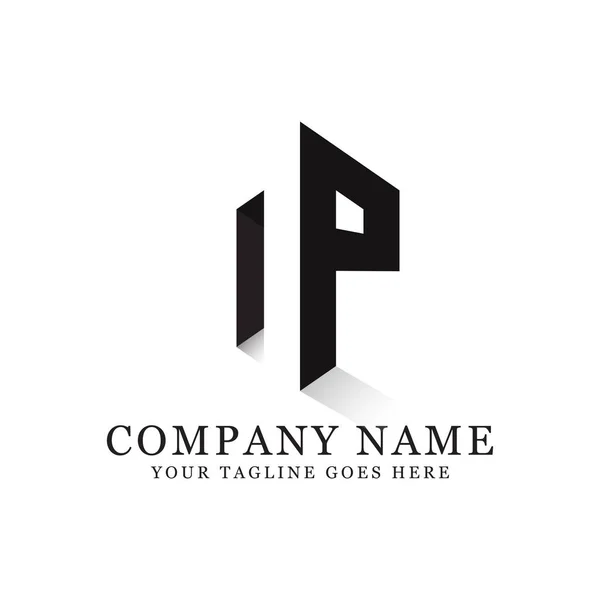 NP negatív tér logo tervez, kreatív logó inspiráció — Stock Vector