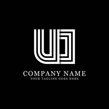 Uo ilk logo tasarımları, yaratıcı monogram logo şablonu