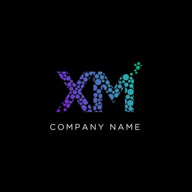 Xm ilk logo tasarımları, gradyan renkleri olan balon logosu yaratıcılığı kimlik adı ya da marka kullanılabilir