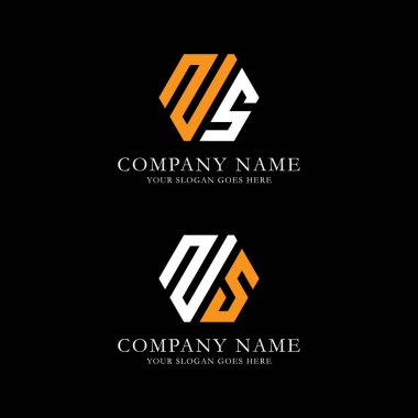 Z S altıgen logo ilhamı, ilk adı logo şablonu