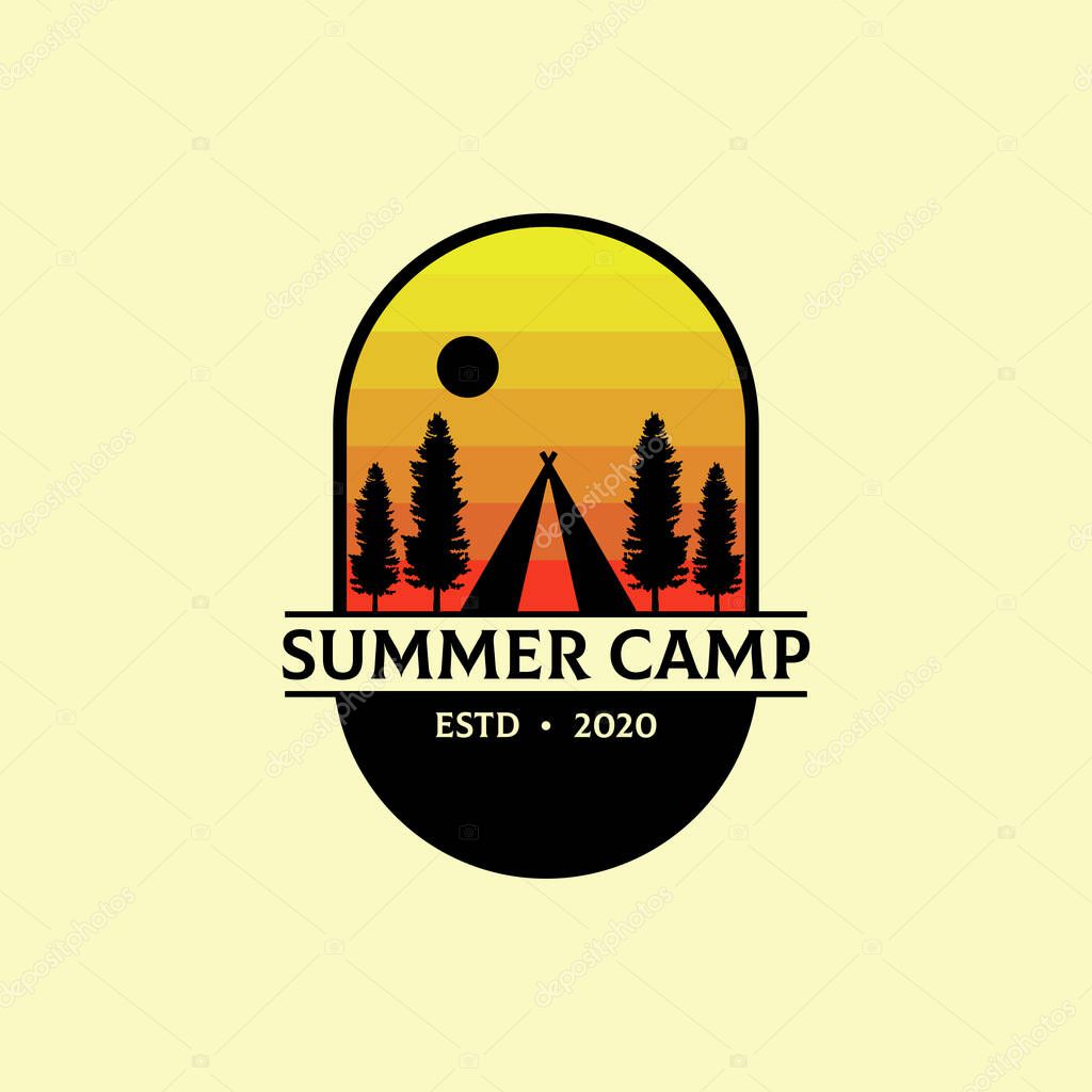 Summer Camp Outdoor logo design vector, best for sport or recreation logo inspiration etc