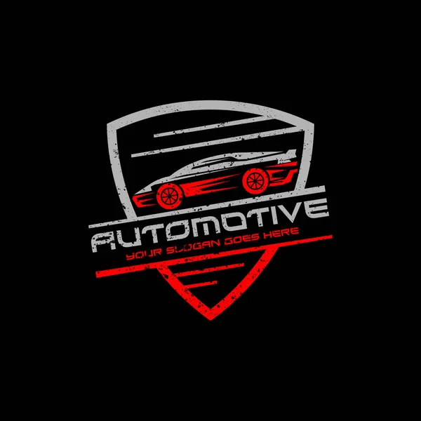 Logotipo Carro Reparação Automotiva Com Vetor Crachá Rústico Melhor Para — Vetor de Stock
