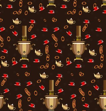 Desen semaver bardak çay ve simit çay için