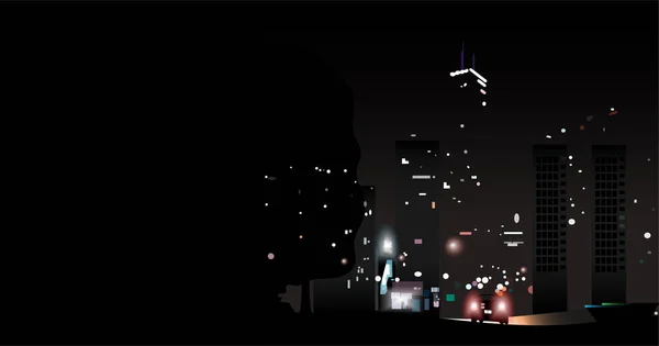 Luces de la ciudad nocturna — Archivo Imágenes Vectoriales