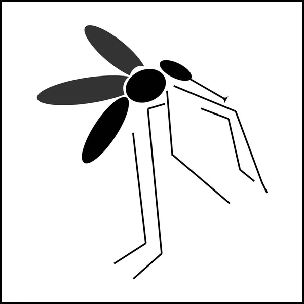 昆虫的图标在它的脸上描绘蚊子的指针 — 图库矢量图片