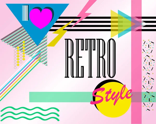 Cartel de estilo pop con las palabras: "Me encanta el estilo retro". Ilustración vectorial . — Vector de stock