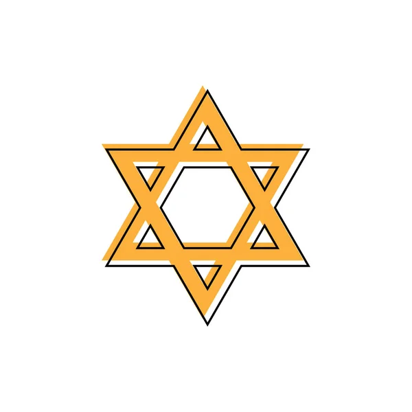 Зірка Давида. Гексаграмма знак. Символ єврейської самоідентифікації та іудаїзму. Проста ілюстрація плоскі помаранчевий — стоковий вектор