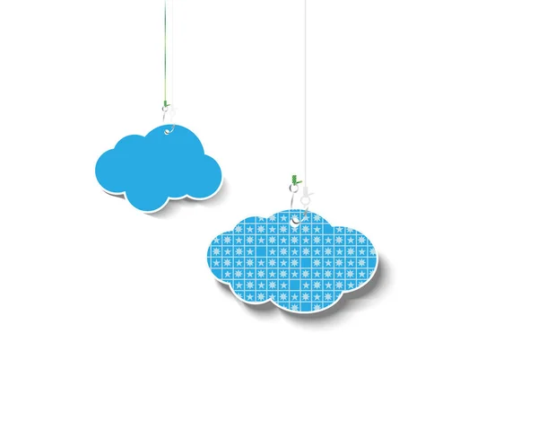 Nubes colgadas de anzuelos de pesca. Ilustración vectorial . — Vector de stock