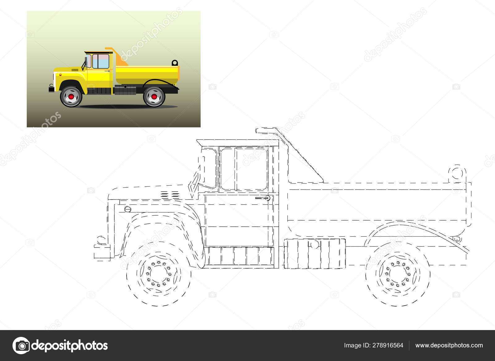 Desenho de Camião de limpeza de ruas para colorir