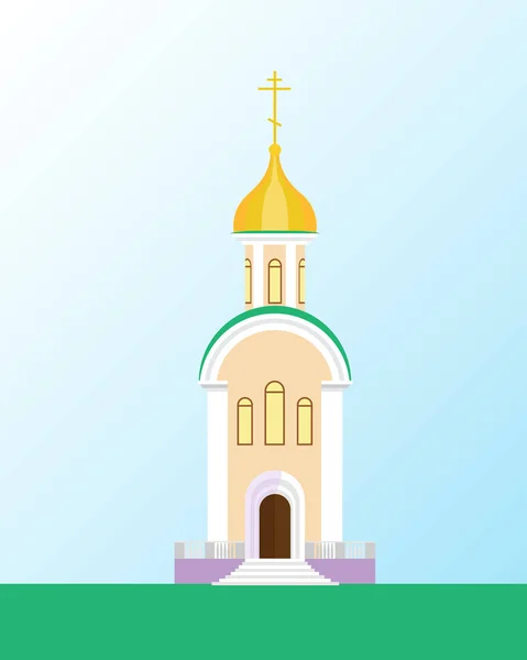 Templo cristão em um design plano. Ilustração vetorial . — Vetor de Stock