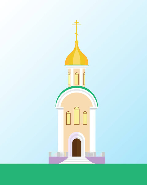Christian temple in a flat design. Vector illustration.