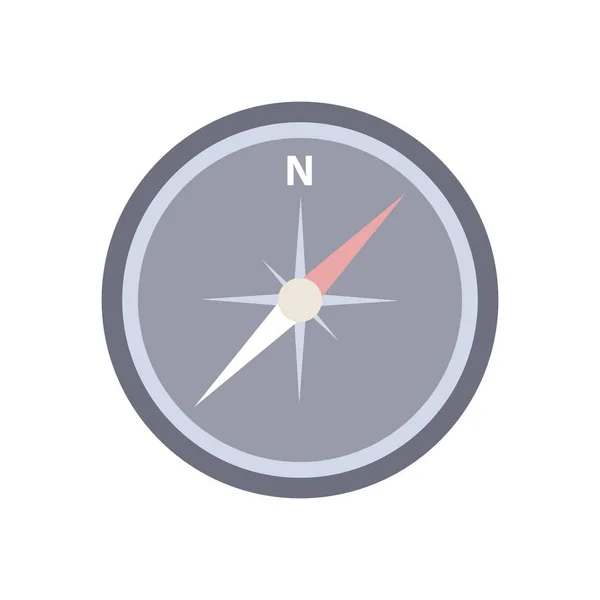 Compass icon in flat style on an isolated white background. Vector illustration. — Stock Vector