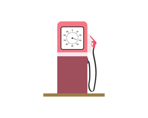 Gammal bensinstation på vit botten. Vektor illustration. — Stock vektor