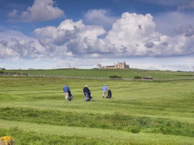 Whitby Golf Course and Players Walking clipart