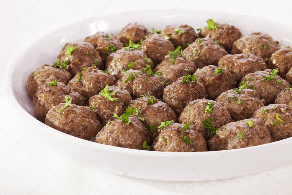 Meatballs in a Serving Dish