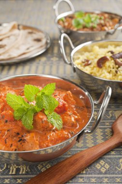 Hint köri tavuk tiçamasala pilavı pilav ile