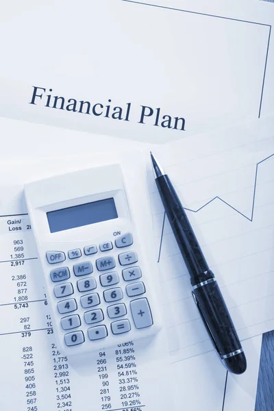 Financial Plan Blue Tone — Stock Photo, Image