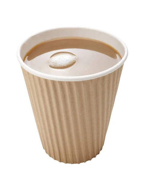 Afhaalmaaltijden koffie wegwerp kopje melk — Stockfoto