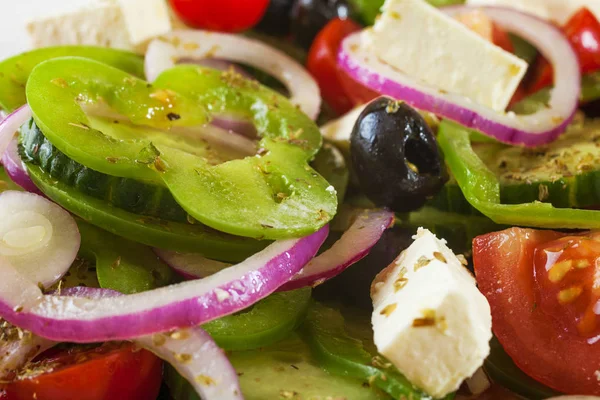 Griechischer Salat aus nächster Nähe — Stockfoto