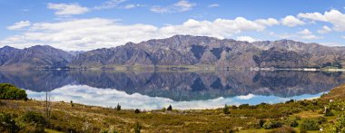 Lake Hawea Panorama, Otago, Yeni Zelanda