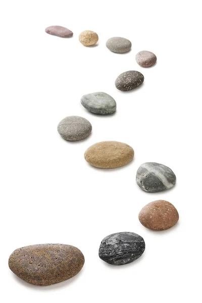 Stepping Stones Pebbles on White — Stock Photo, Image