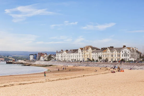 Exmouth Beach e Promenade Reino Unido — Fotografia de Stock