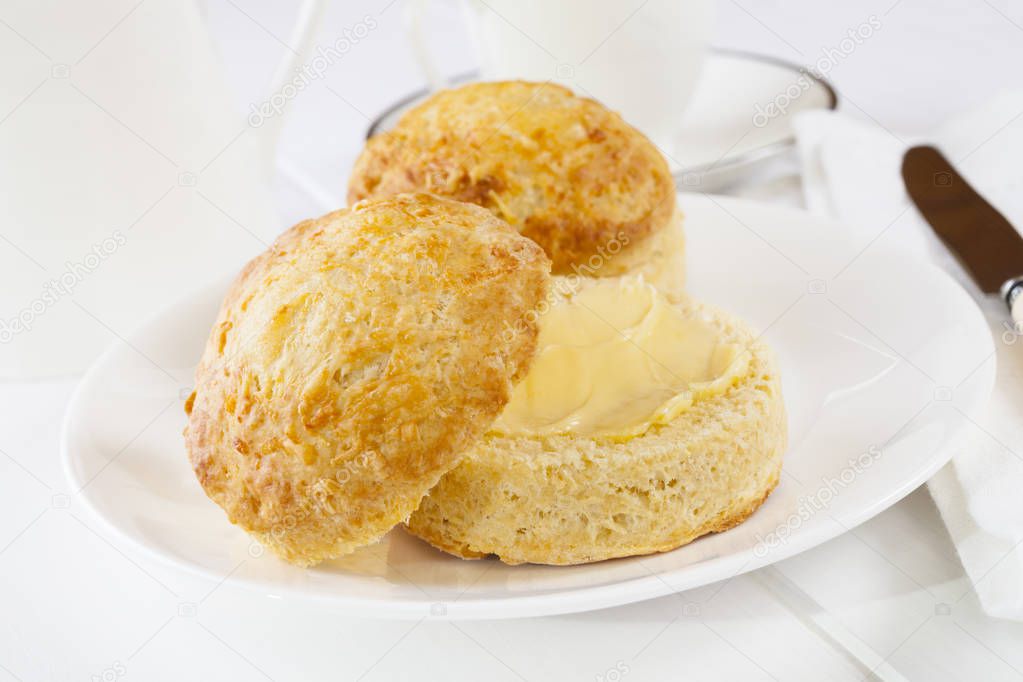 Cheese Scones and Butter