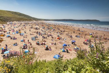 Woolacombe Beach Devon İngiltere'de
