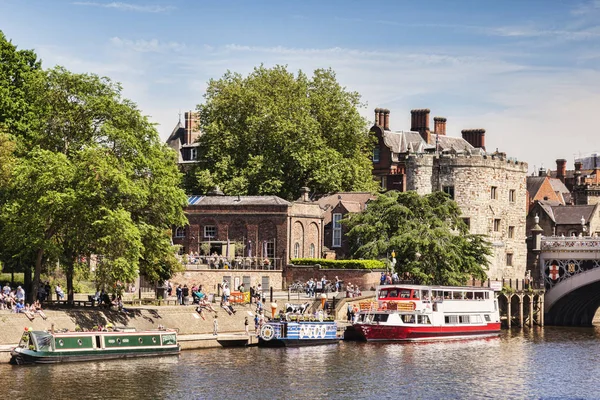 Pont de Lendall et bateaux de plaisance York Uk — Photo