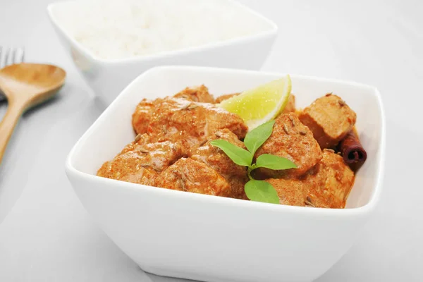 Mantequilla de pollo al curry con arroz — Foto de Stock