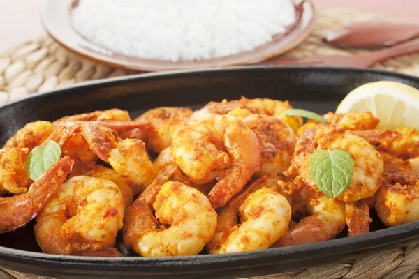 Tandoori Prawns Shrimp Indian Curry Food Meal — Stock Photo, Image