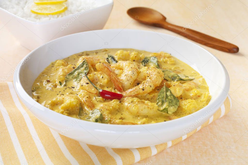 Prawn Shrimp Curry Indian Food Meal Cuisine