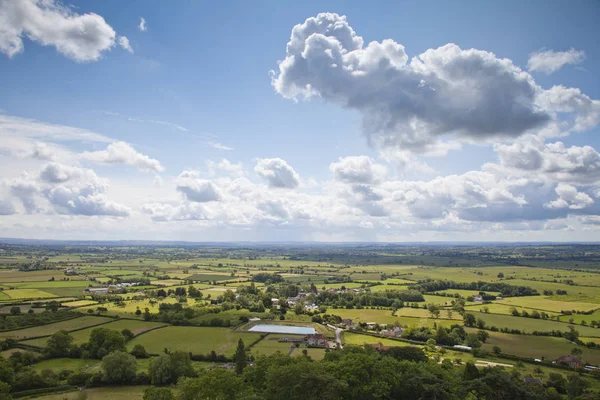 Somerset Levels from Glastonbury Tor — Stock Photo, Image