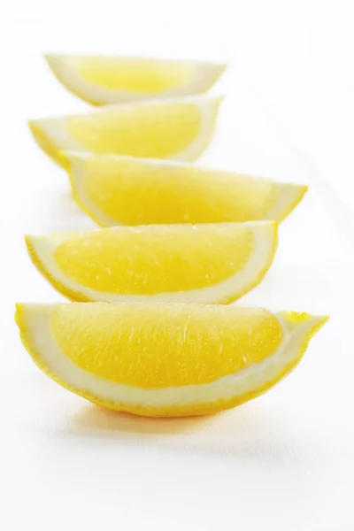 Lemon Wedges on White Background — Stock Photo, Image