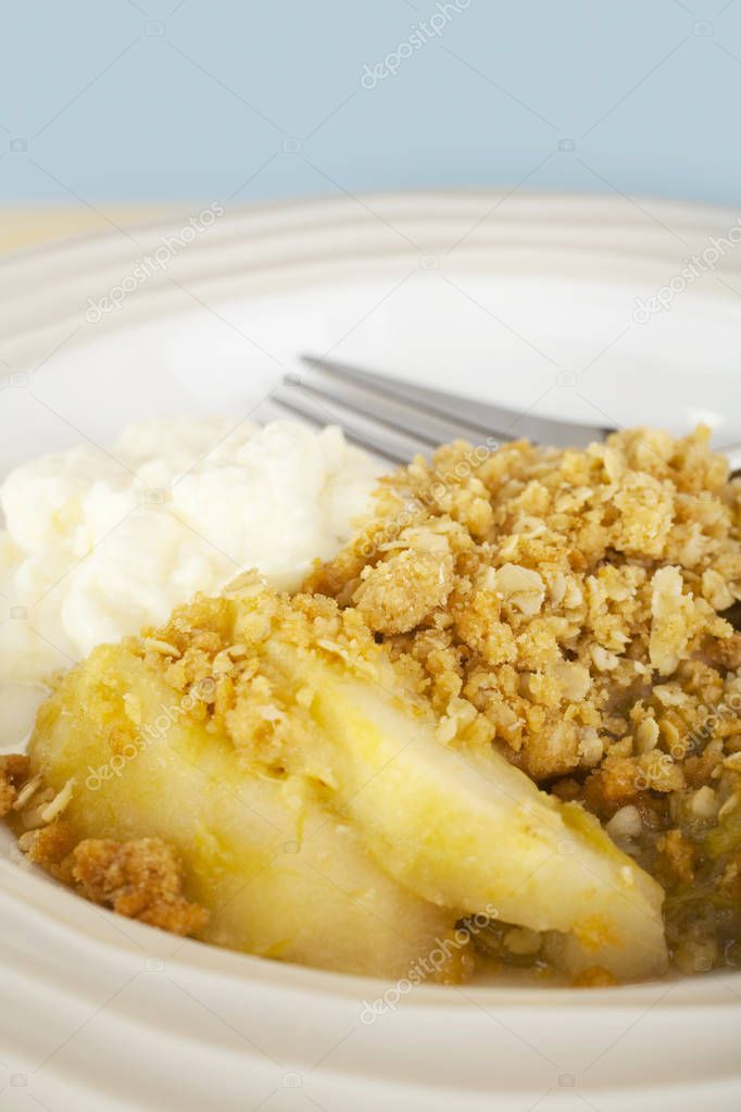 Apple Crumble and Whipped Cream